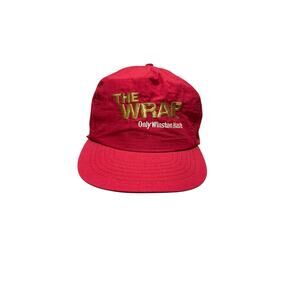 Vintage Winston The Wrap 90s Tobacco Red Nylon Trucker Snapback Hat